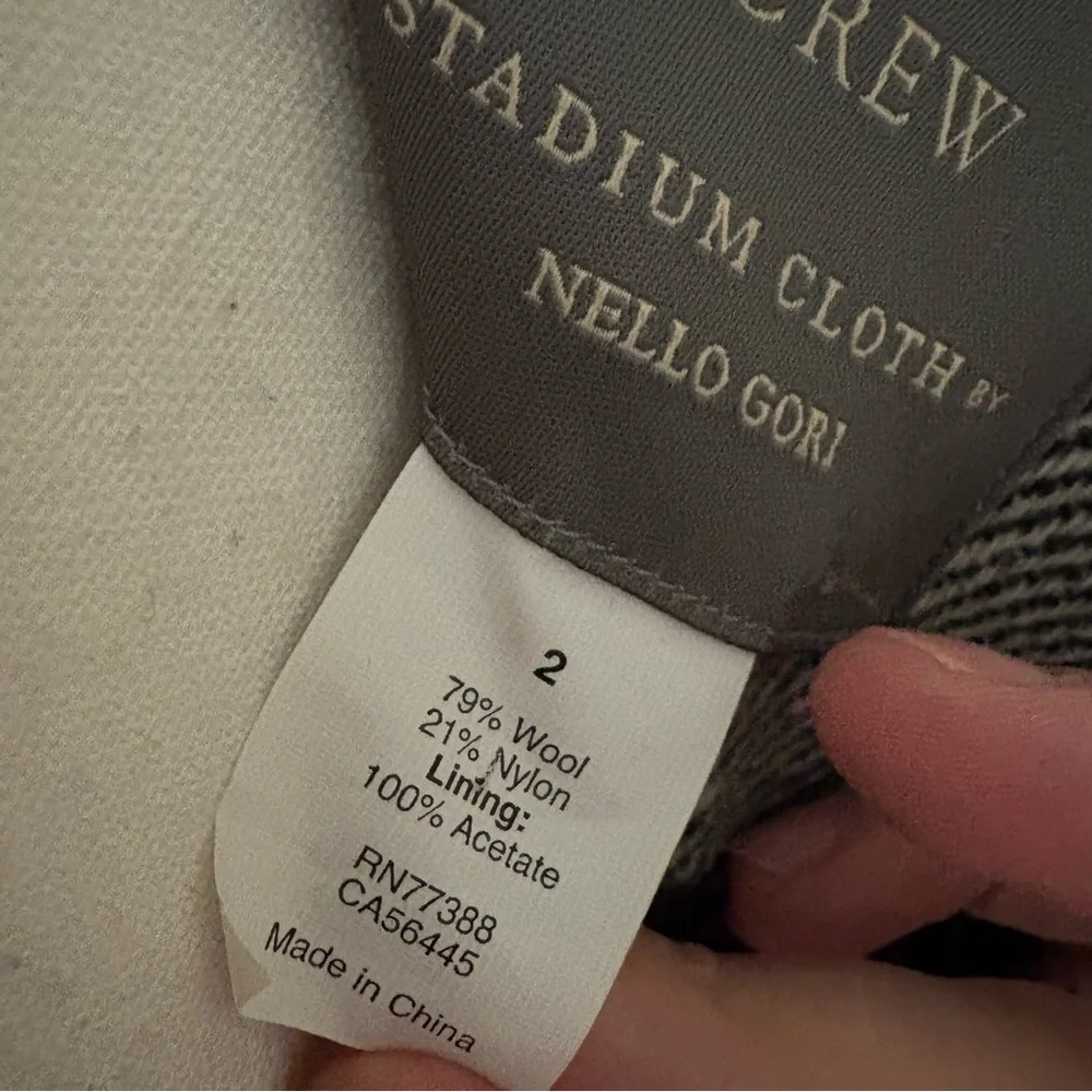 J CREW Grey Wool Blend‎  Double Breasted Coat Stadium Cloth peacoat Size 2 - Picture 6 of 8